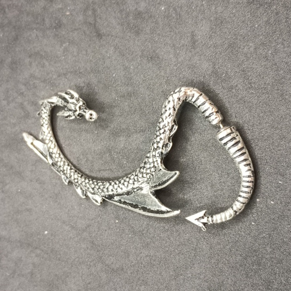 Alchemy silver tone dragon ear cuff